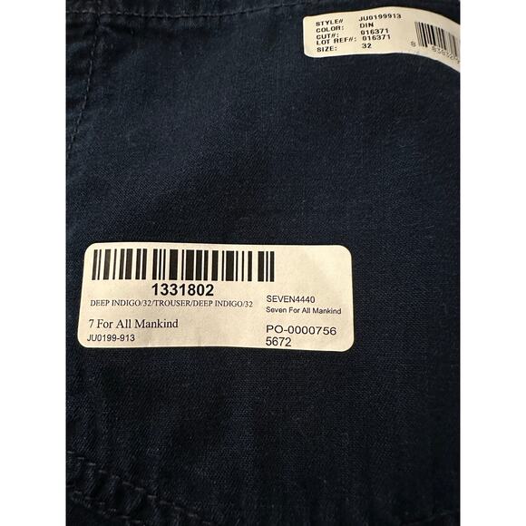 7 for All Mankind Denim Trouser - Size 32 (NWT) Flare/Wide Leg - Dark Indigo - Picture 11 of 12